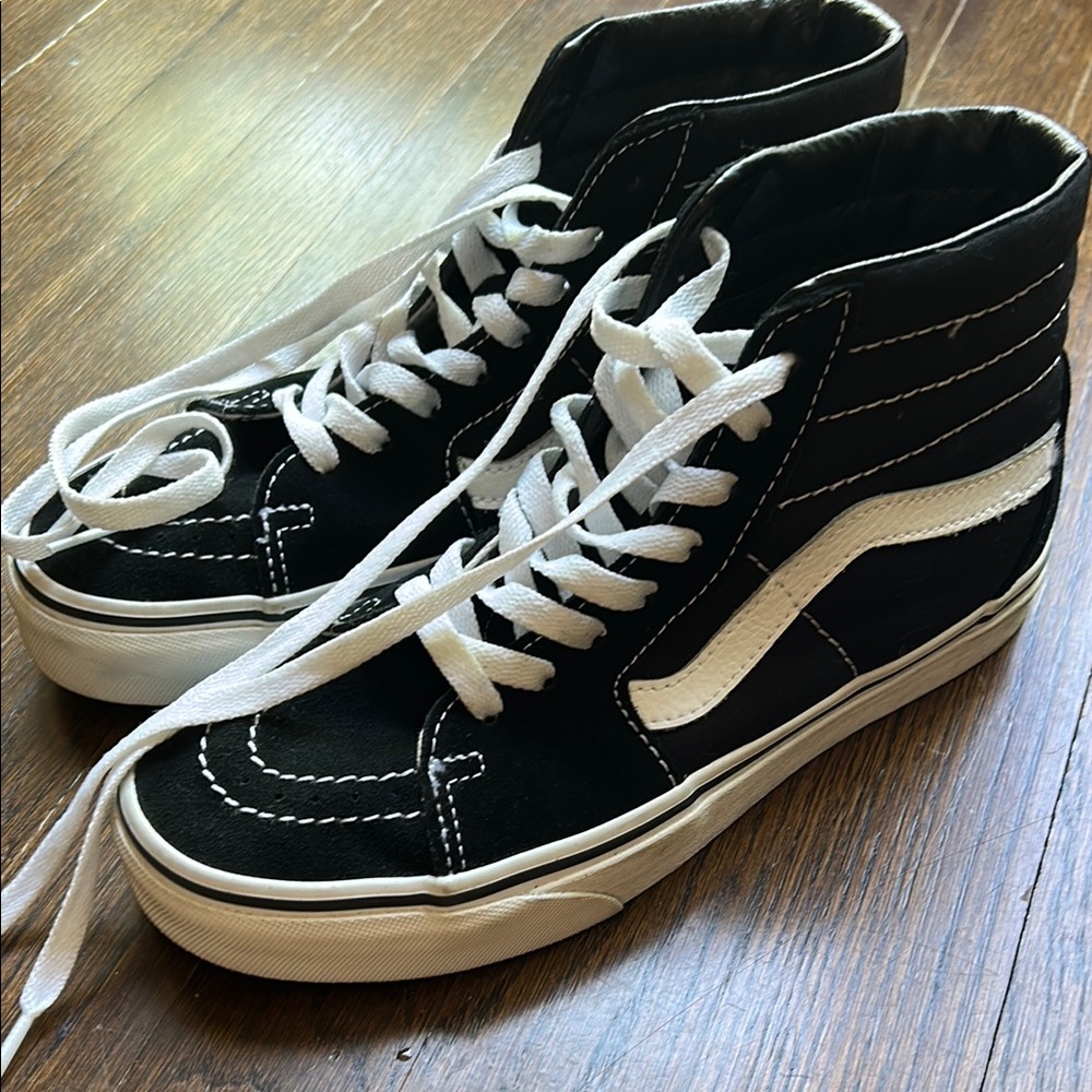 Vans Black and White High-Top Sneakers